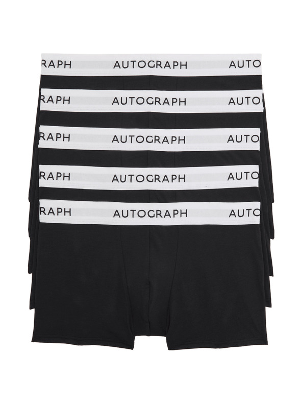 Marks & Spencer Oldalsó Supima® pamut keverék alsónadrág, 5 db Marks & Spencer fekete