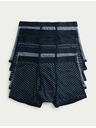 Marks & Spencer Elasztikus pamut boxer geometriai mintával, 5 db Marks & Spencer kék