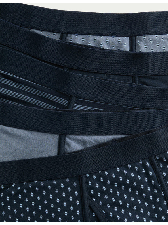 Marks & Spencer Elasztikus pamut boxer geometriai mintával, 5 db Marks & Spencer kék