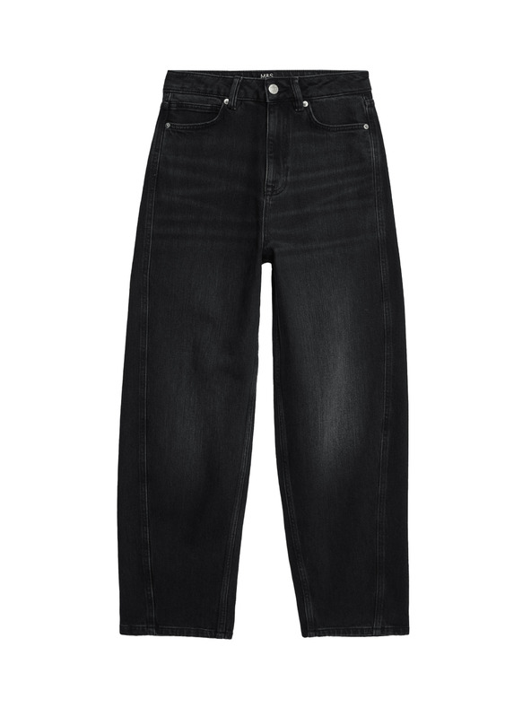 Marks & Spencer Marks & Spencer magas derekú, bokáig érő sárgarépa szárú farmer, fekete