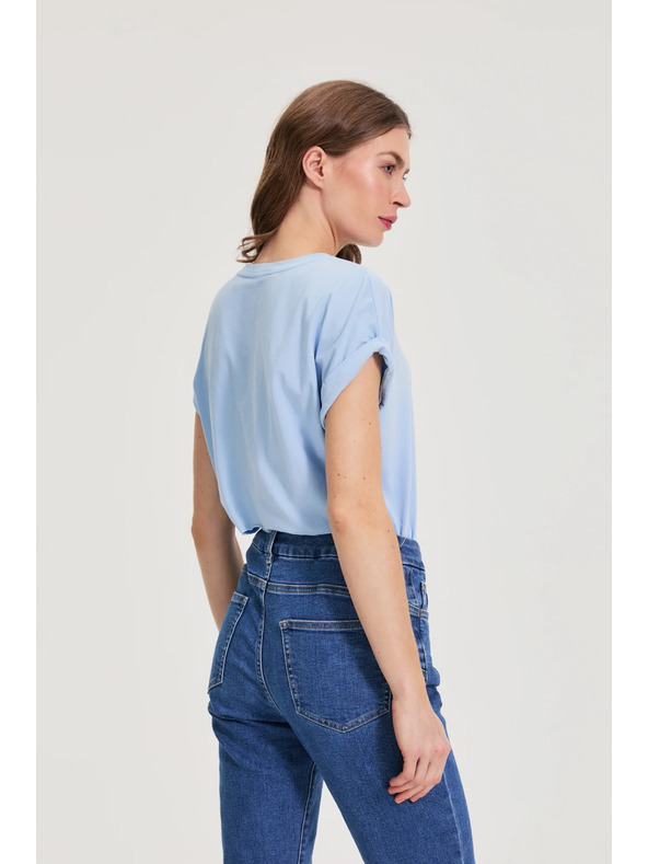 Moodo Nyomott blúz világoskék Moodo