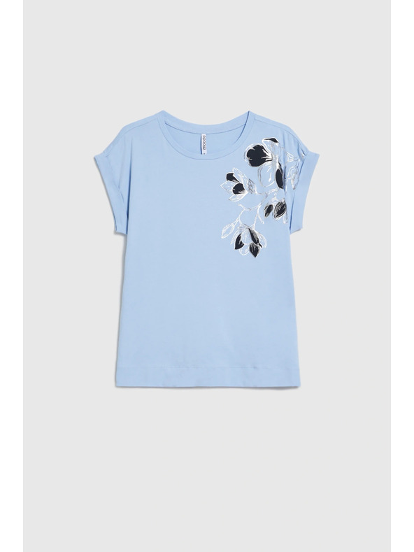 Moodo Nyomott blúz világoskék Moodo