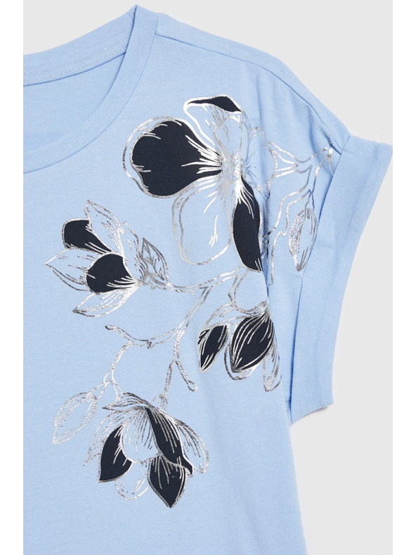 Moodo Nyomott blúz világoskék Moodo