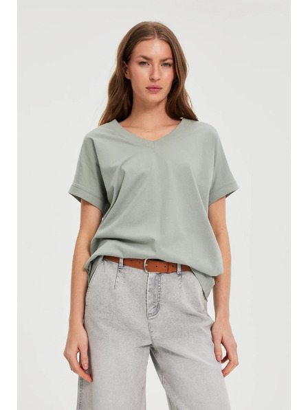 Moodo Póló kiválással olivazöld Moodo