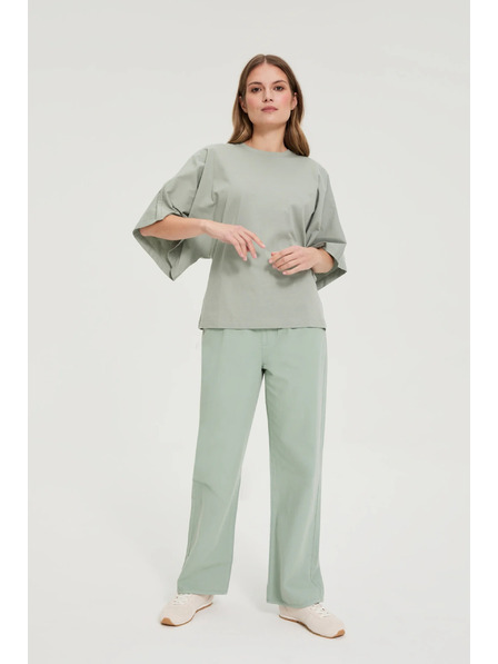 Moodo Blúz széles ujjakkal olivazöld Moodo