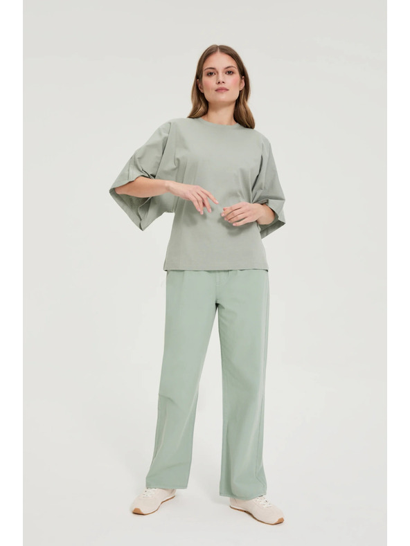 Moodo Blúz széles ujjakkal olivazöld Moodo