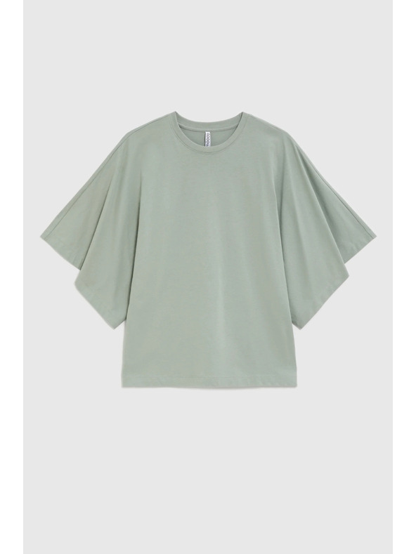 Moodo Blúz széles ujjakkal olivazöld Moodo