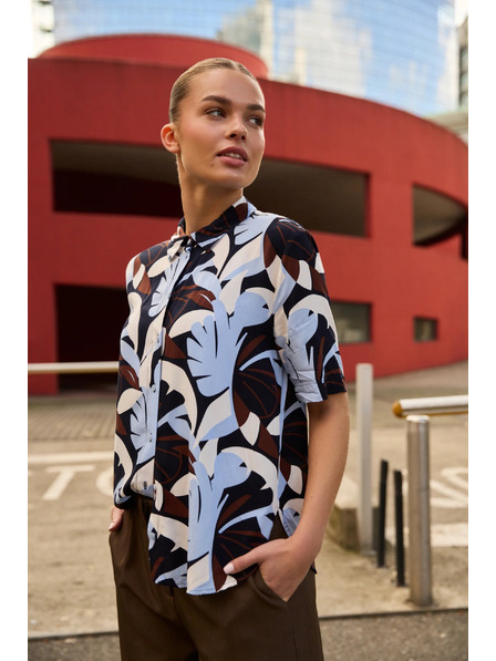 Moodo Mintás ing sötétkék Moodo