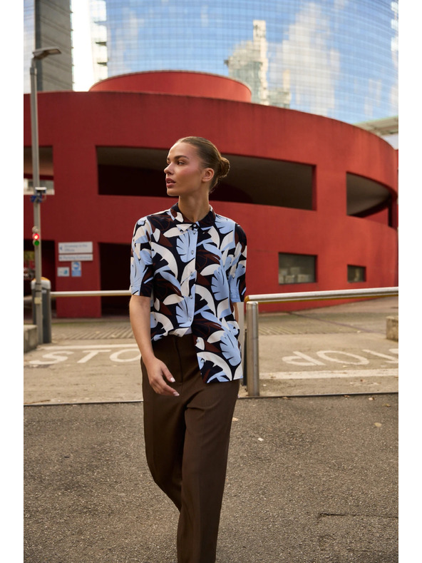 Moodo Mintás ing sötétkék Moodo