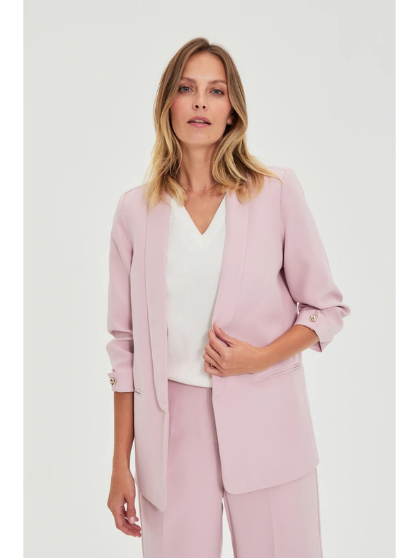 Moodo Blézer gyűrt ujjakkal rózsaszín Moodo