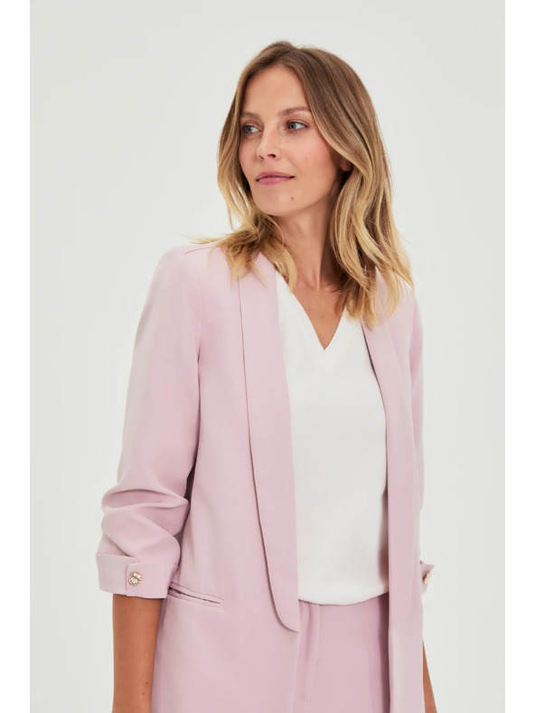 Moodo Blézer gyűrt ujjakkal rózsaszín Moodo