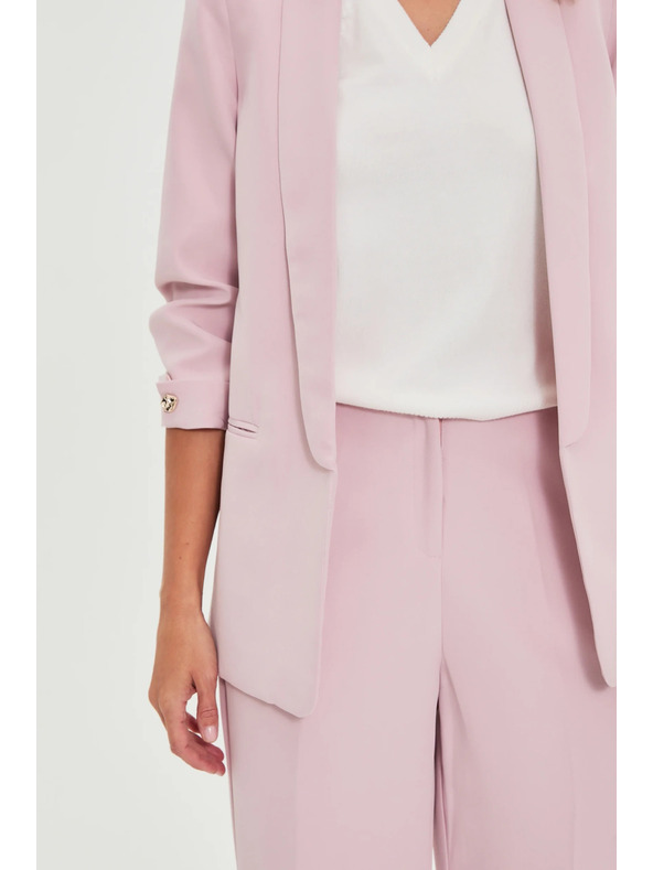 Moodo Blézer gyűrt ujjakkal rózsaszín Moodo