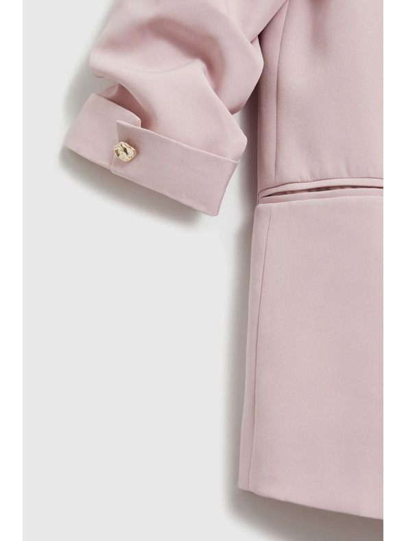 Moodo Blézer gyűrt ujjakkal rózsaszín Moodo