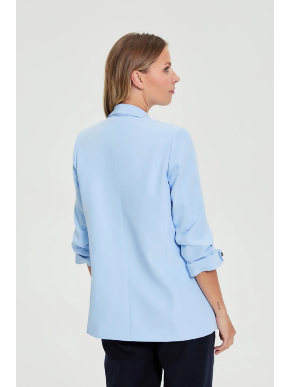 Moodo Blézer gyűrt ujjakkal világoskék Moodo