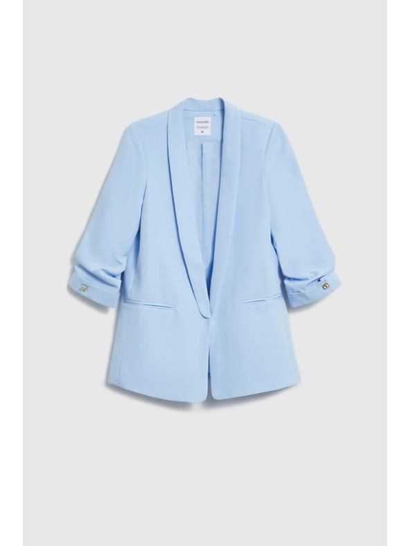 Moodo Blézer gyűrt ujjakkal világoskék Moodo