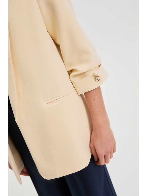 Moodo Blézer gyűrt ujjakkal sárga Moodo