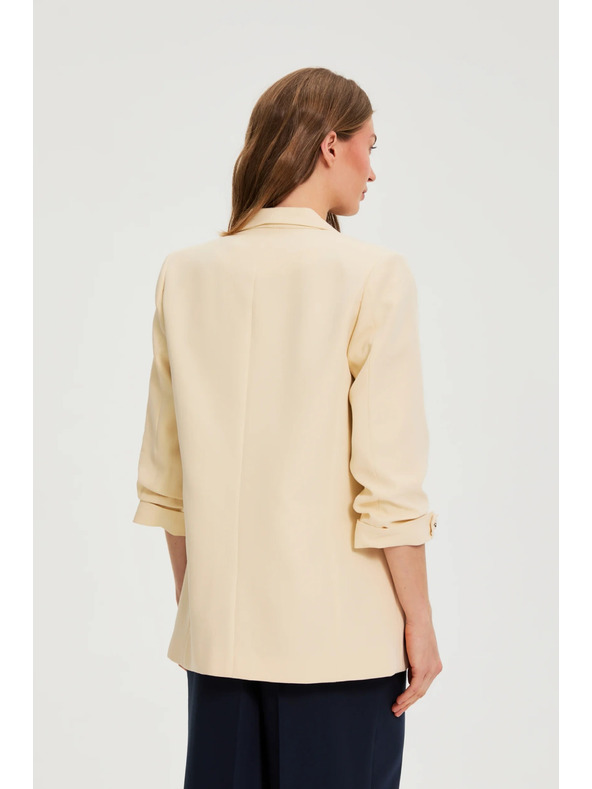Moodo Blézer gyűrt ujjakkal sárga Moodo