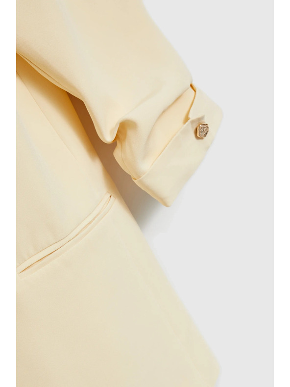 Moodo Blézer gyűrt ujjakkal sárga Moodo