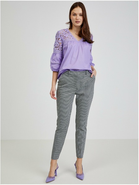 Orsay ORSAY fehér-fekete mintás női nadrág