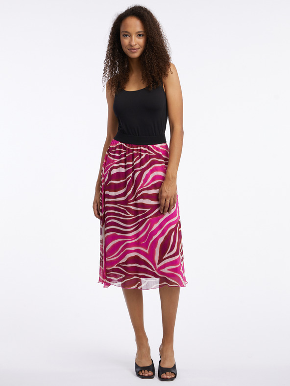 Orsay ORSAY rózsaszín és bor női mintás midi szoknya