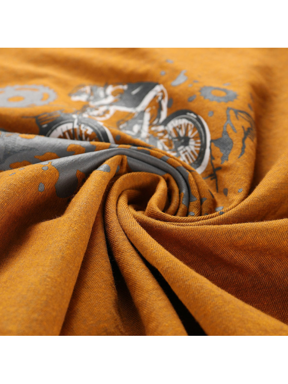 ALPINE PRO Gyerek póló gyűrődésmentes anyagból ALPINE PRO BIGERO 2 golden oak verzió pd