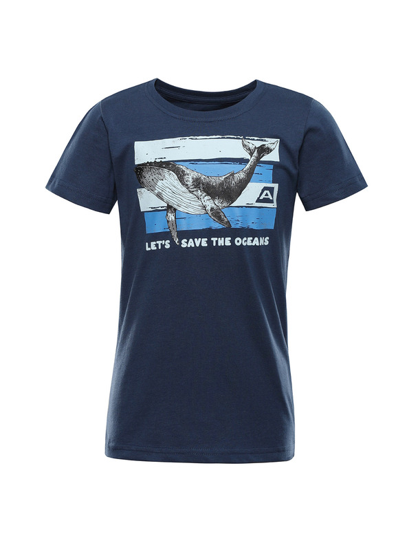 ALPINE PRO Gyermek póló organikus pamutból ALPINE PRO TERMESO 2 kék szárny sötétzöld változat pc