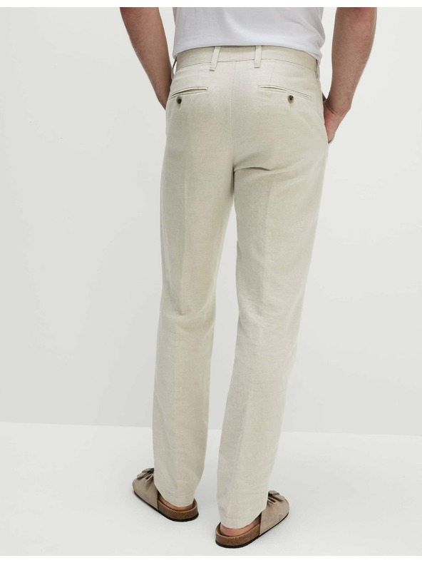 Marks & Spencer Chino nadrág lenvegyület keverékből, normál fazon Marks & Spencer bézs