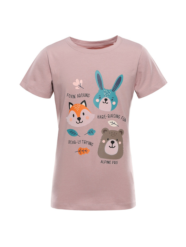 ALPINE PRO Gyermek pamut póló ALPINE PRO DORGO pale mauve varianta pe