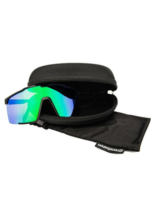 Horsefeathers Proton kerékpáros szemüveg - matt fekete/tükör zöld