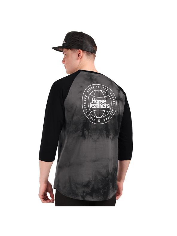 Horsefeathers Póló Global Raglan - fekete/tie dye