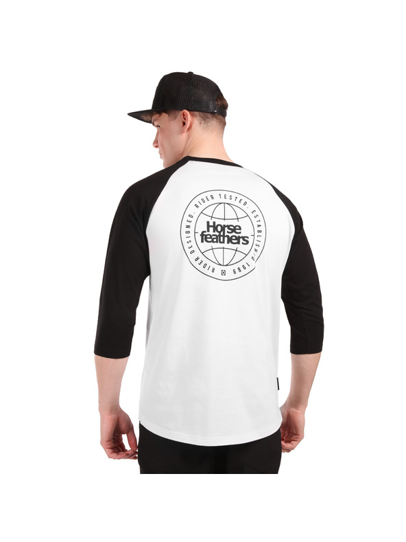 Horsefeathers Global Raglan póló - white/black
