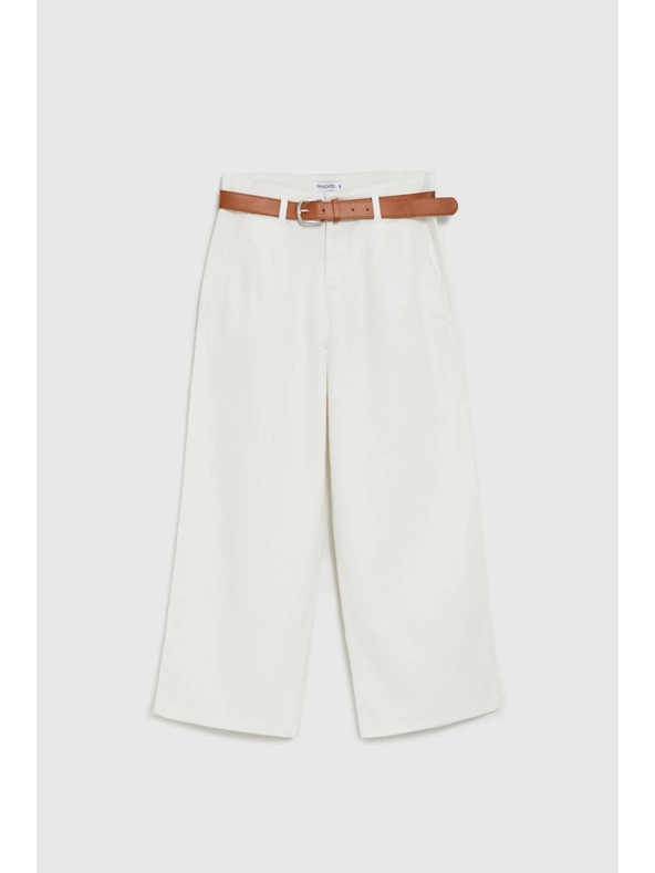 Moodo Széles szárú farmernadrág fehér Moodo