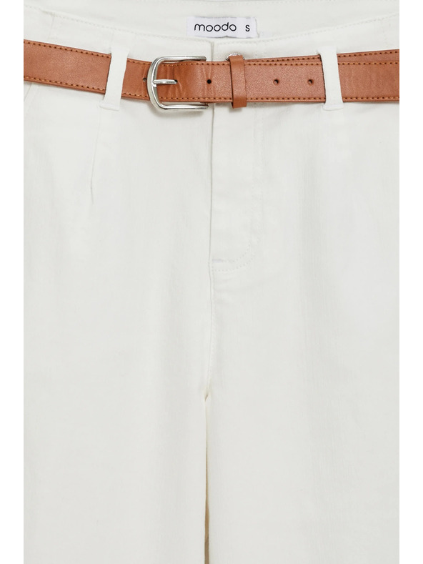 Moodo Széles szárú farmernadrág fehér Moodo