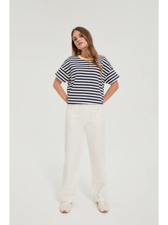 Moodo Széles szárú farmernadrág fehér Moodo