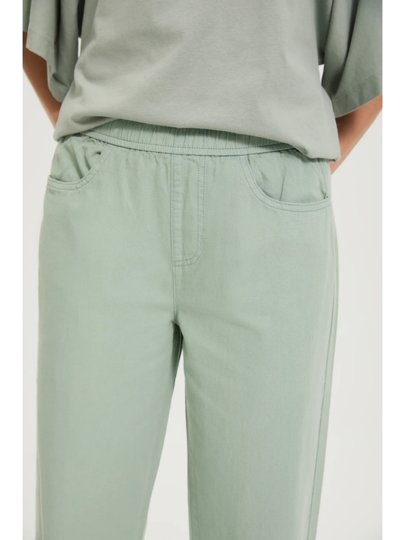 Moodo Széles szárú farmernadrág khaki Moodo