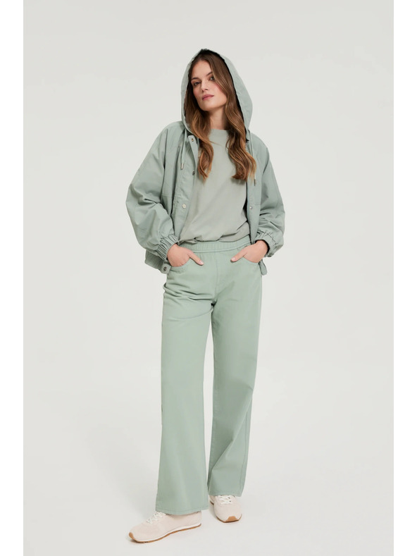 Moodo Széles szárú farmernadrág khaki Moodo