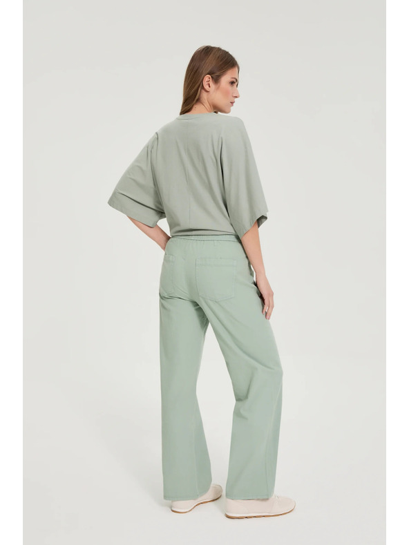 Moodo Széles szárú farmernadrág khaki Moodo