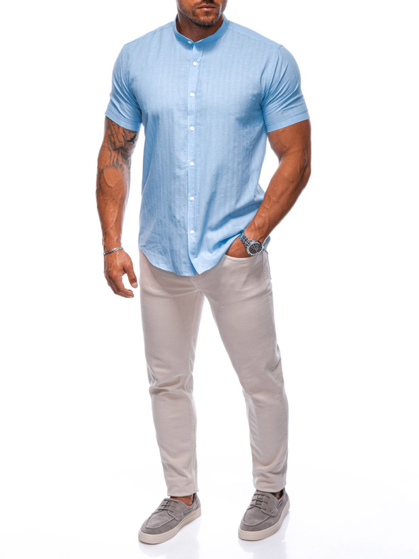 Edoti Férfi rövid ujjú ing 690K - kék MÁSIK