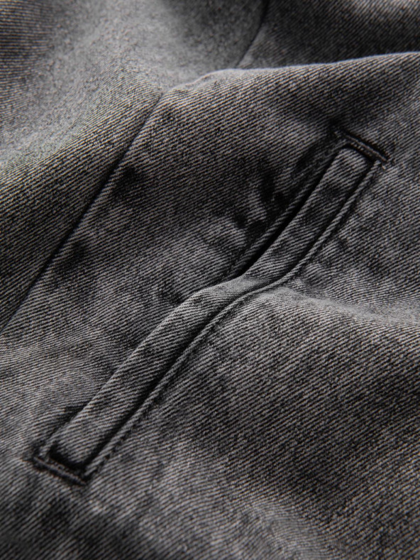 Ombre Clothing Férfi farmer bomberdzseki kőmosás hatású - szürke V1 OM-JADJ-0163 Ombre Clothing