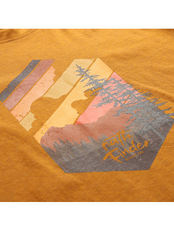 ALPINE PRO Férfi gyűrődésmentes póló ALPINE PRO NOGER golden oak varianta pa