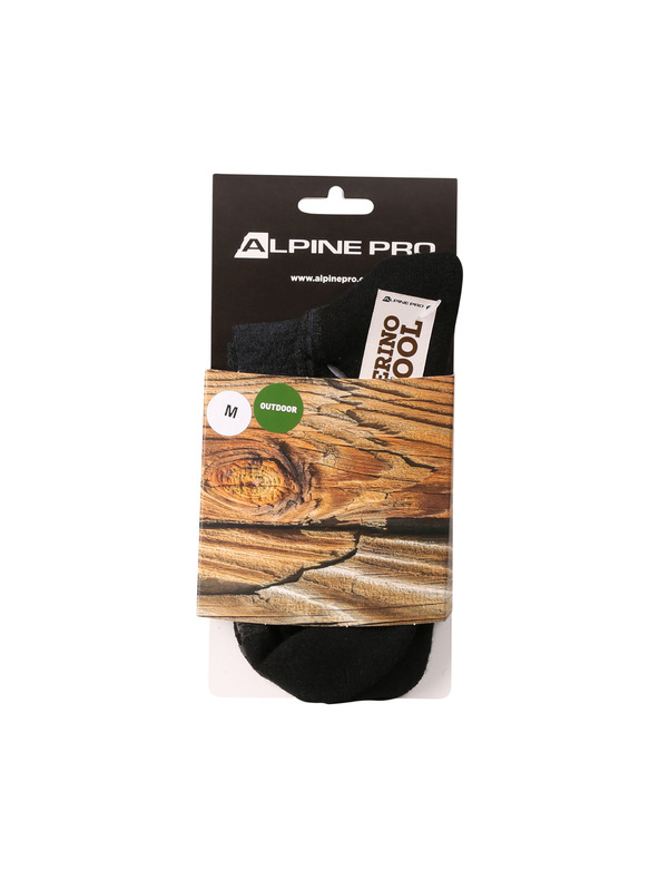 ALPINE PRO Antibakteriális merino gyapjú zokni ALPINE PRO DERERE black