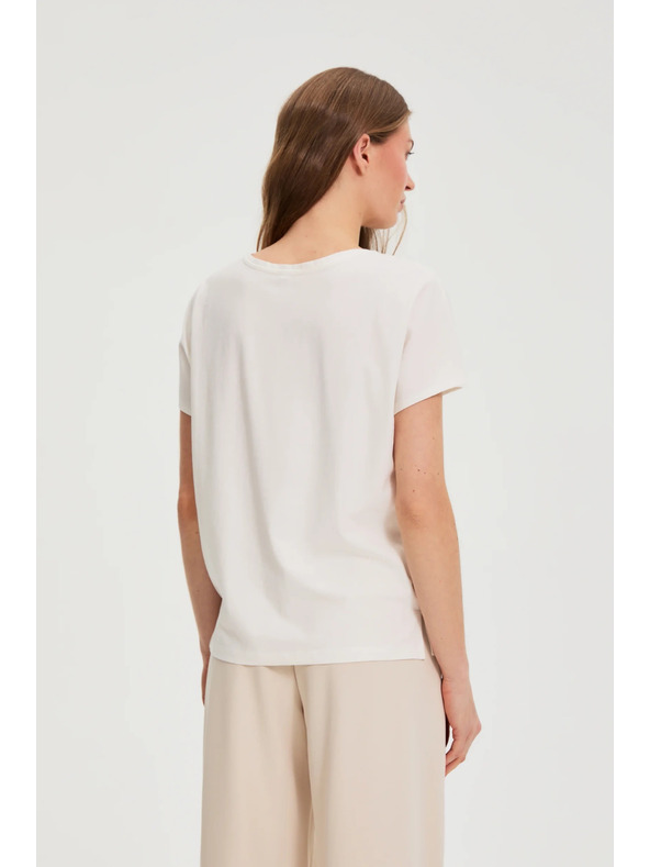 Moodo Blúz díszítő aplikációval fehér Moodo