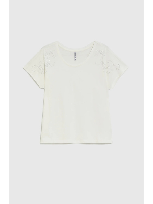 Moodo Blúz díszítő aplikációval fehér Moodo