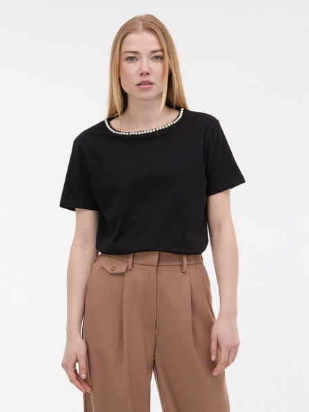 Orsay ORSAY fekete női póló applikációval