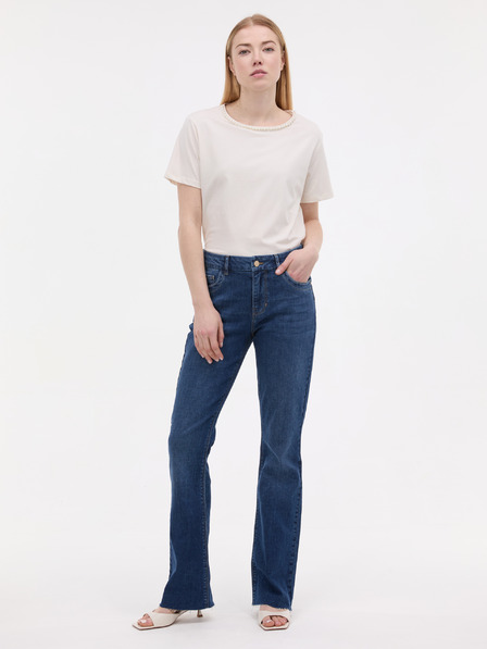 Orsay ORSAY Krémszínű női póló applikációval