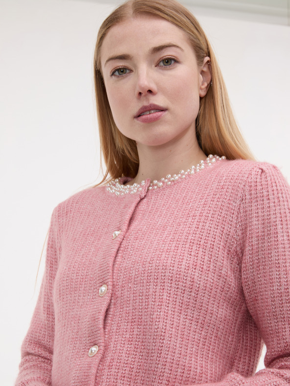 Orsay ORSAY Világos rózsaszín női kardigán applikációval