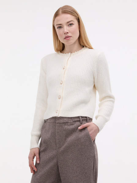 Orsay ORSAY Krémszínű női kardigán applikációval