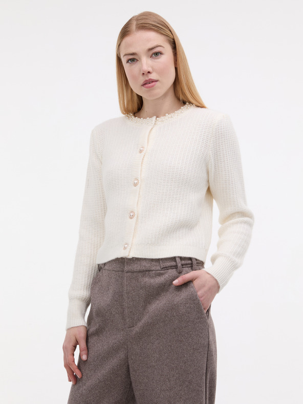 Orsay ORSAY Krémszínű női kardigán applikációval