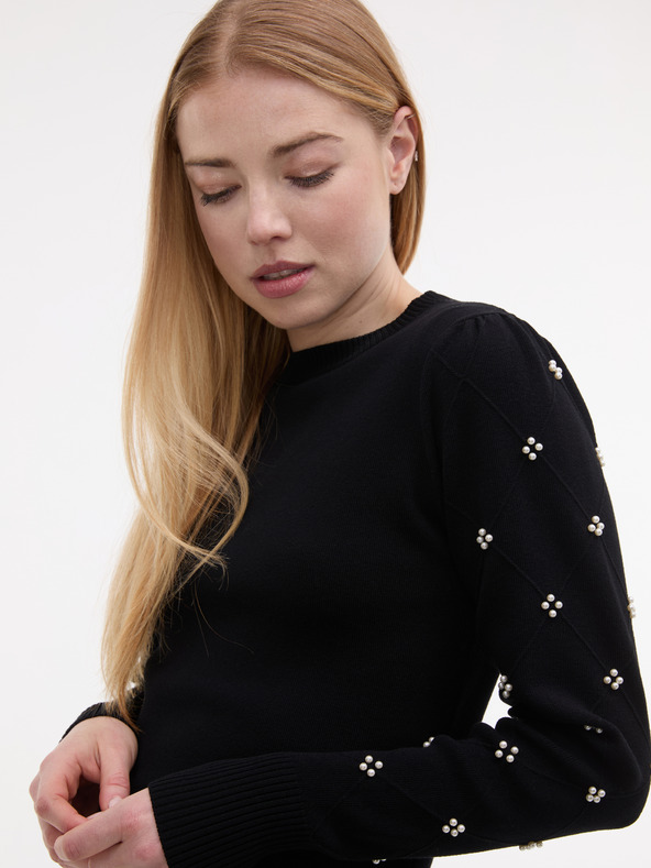 Orsay ORSAY Fekete női pulóver applikációval