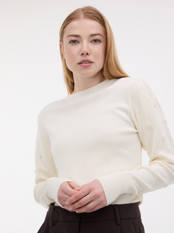 Orsay ORSAY Krémszínű női pulóver applikációval